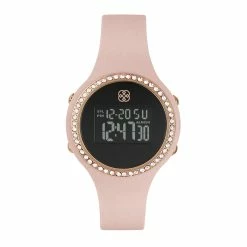 Deals ✨ Daisy-Fuentes Jewelry & ⌚ Watches 👩 Womens Daisy Fuentes Crystal Accent Digital ⌚ Watch - DF139RGBL 😀