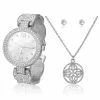 Budget 🎉 Daisy-Fuentes Jewelry & ⌚ Watches 👩 Womens Daisy Fuentes ⌚ Watch Necklace & Earring Set - DF168SV 🌟 -Danskin Sales Store unnamed file 130