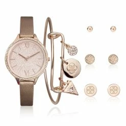 Best Sale 🔔 Daisy-Fuentes Jewelry & ⌚ Watches 👩 Womens Daisy Fuentes ⌚ Watch Bracelet & Earring Set - DF167RG 🎉