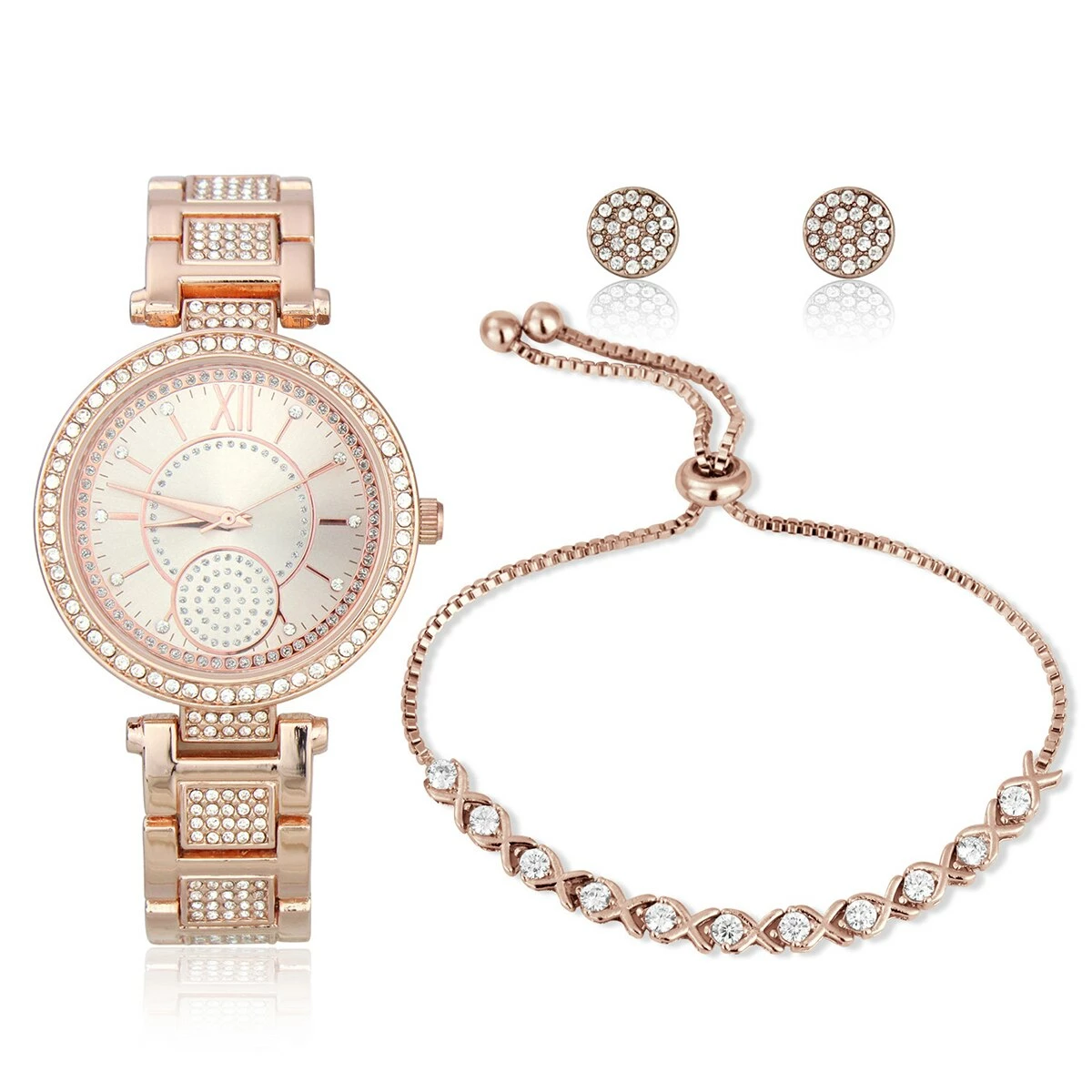 Flash Sale ๐ฏ Daisy-Fuentes Jewelry & โ Watches ๐ฉ Womens Daisy Fuentes โ Watch Bracelet & Earring Set - DF165RG ๐ 3 Flash Sale ๐ฏ Daisy-Fuentes Jewelry & โ Watches ๐ฉ Womens Daisy Fuentes โ Watch Bracelet & Earring Set - DF165RG ๐
