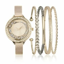 Discount 🤩 Daisy-Fuentes Jewelry & ⌚ Watches 👩 Womens Daisy Fuentes Analog ⌚ Watch And Bracelet Set - DF173GD ❤️