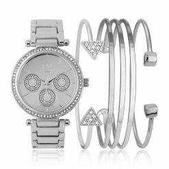Coupon 🔥 Daisy-Fuentes Jewelry & ⌚ Watches Daisy Fuentes Analog ⌚ Watch And Bracelet Set - DF130SL 💯