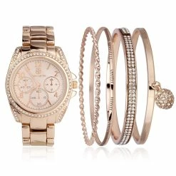 Flash Sale 🤩 Daisy-Fuentes Jewelry & ⌚ Watches Daisy Fuentes Analog ⌚ Watch And Bracelet Set-DF131RG 🧨