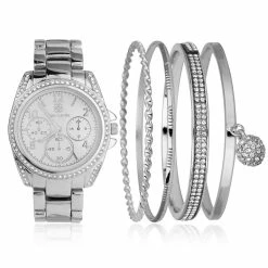 Brand new 🎁 Daisy-Fuentes Jewelry & ⌚ Watches Daisy Fuentes Silver Analog ⌚ Watch & Bracelet Set - DF131SL 🧨