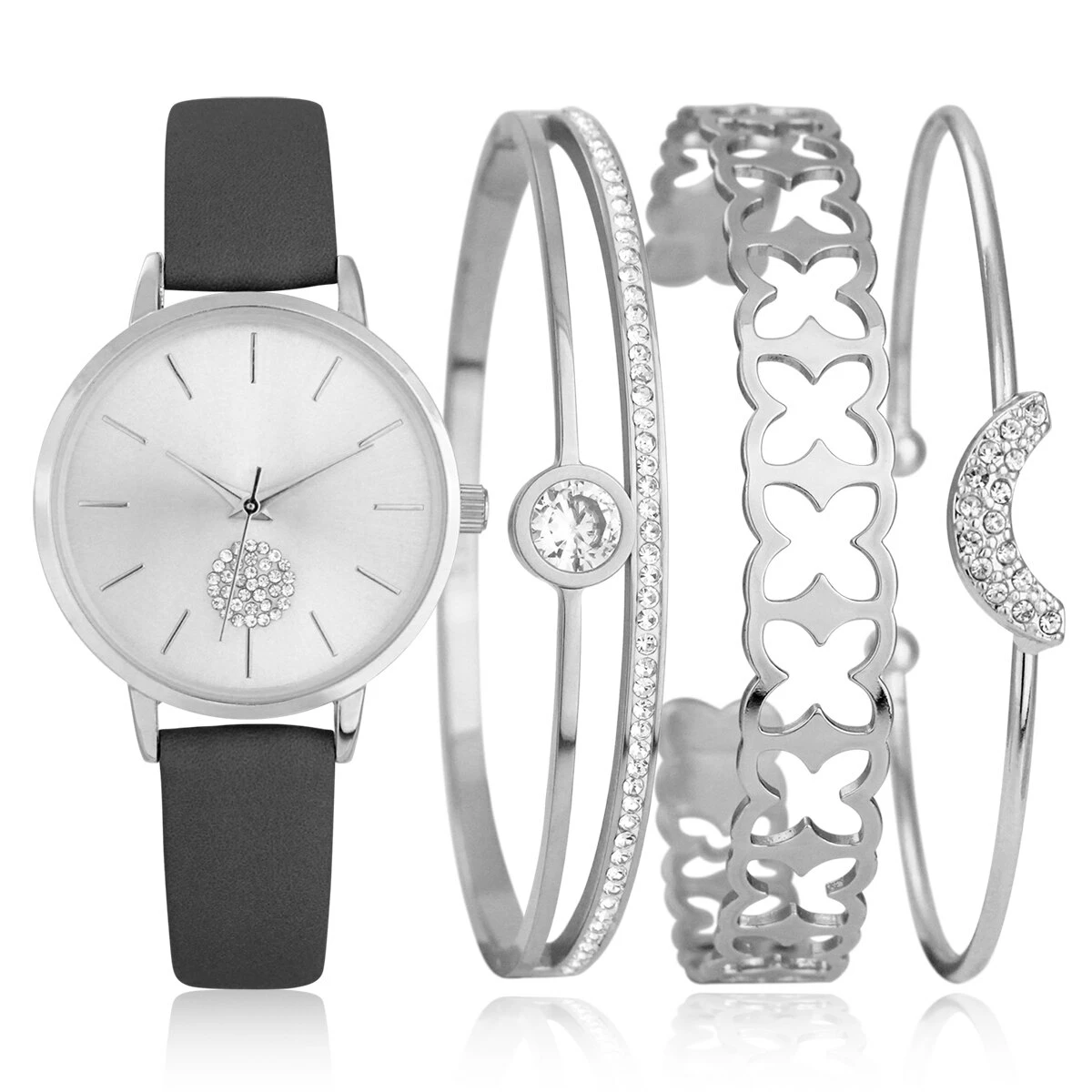 Budget ๐งจ Daisy-Fuentes Jewelry & โ Watches Daisy Fuentes Black Band โ Watch & Bracelet Set - DF169SVBK โจ 3 Budget ๐งจ Daisy-Fuentes Jewelry & โ Watches Daisy Fuentes Black Band โ Watch & Bracelet Set - DF169SVBK โจ