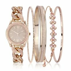Cheap 👍 Daisy-Fuentes Jewelry & ⌚ Watches Daisy Fuentes Rose Gold ⌚ Watch & Bracelet Set - DF174RG 🔔