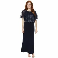 Brand new 🎁 Connected-Apparel Clothing 👩 Womens Connected Apparel Metallic Pleat Poncho A-Line Gown 🤩