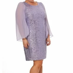 Flash Sale ✨ Connected-Apparel Clothing Plus Size Connected Apparel Chiffon Sequin Sheath 👗 Dress ✔️ -Danskin Sales Store unnamed file 179