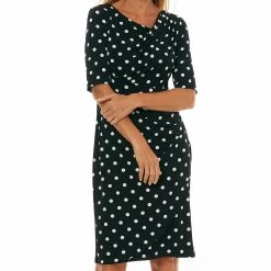 Top 10 🎁 Connected-Apparel Clothing 👩 Womens Connected Apparel Elbow Sleeve Dot Asymmetrical Neck 👗 Dress ⌛ -Danskin Sales Store unnamed file 187