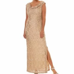 Brand new 🧨 Connected-Apparel Clothing 👩 Womens Connected Apparel Drape Neck Daisy Sequin Lace Gown ⌛ -Danskin Sales Store unnamed file 197