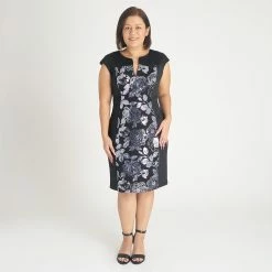 Best Sale 🥰 Connected-Apparel Clothing 👩 Womens Connected Apparel Sleeveless Sequin Panel Sheath 👗 Dress 🔥