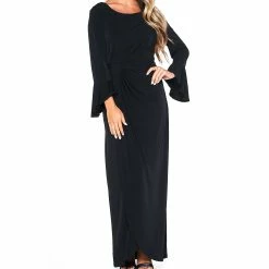 Best Pirce 👏 Connected-Apparel Clothing 👩 Womens Connected Apparel Bell Sleeve Side Ruched Gown 😉 -Danskin Sales Store unnamed file 262