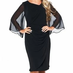 Cheapest 🧨 Connected-Apparel Clothing 👩 Womens Connected Apparel Wide Sleeve Asymmetrical Neck 👗 Dress 😉 -Danskin Sales Store unnamed file 266