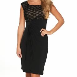 Budget 🧨 Connected-Apparel Clothing Petite Connected Apparel Eyelash Two-Tone Yoke Side ITY 👗 Dress 🎉 -Danskin Sales Store unnamed file 270