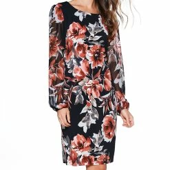 Top 10 ❤️ Connected-Apparel Clothing 👩 Womens Connected Apparel Chiffon Long Sleeve Floral ITY 👗 Dress 🎉 -Danskin Sales Store unnamed file 283
