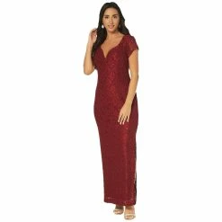 Cheap 🎉 Connected-Apparel Clothing 👩 Womens Connected Apparel Sweetheart Neck Sequin Lace Gown 🔔