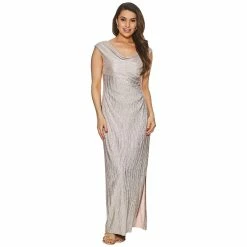 Wholesale 🌟 Connected-Apparel Clothing 👩 Womens Connected Apparel Sleeveless Drape Neck Foil Knit Gown ✔️
