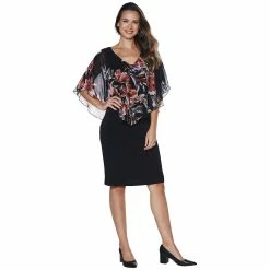 Flash Sale 🌟 Connected-Apparel Clothing Plus Size Connected Apparel Sleeveless Floral Overlay 👗 Dress ❤️