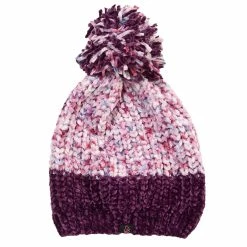 Best deal 👍 Cuddl-Duds Accessories 👩 Womens Cuddl Duds® Color Block Chenille Winter Hat - Berry 🔥