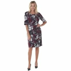 Discount 👍 Connected-Apparel Clothing Plus Size Connected Apparel Floral Ity Side Slit 👗 Dress 👏