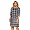 Deals 🔥 Connected-Apparel Clothing 👩 Womens Connected Apparel 3/4 Sleeve Plaid Button Pocket 👗 Dress-Red 🔥 -Danskin Sales Store unnamed file 344