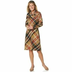 Best reviews of 😍 Connected-Apparel Clothing Petite Connected Apparel Long Sleeve Button Plaid Shift 👗 Dress ✨