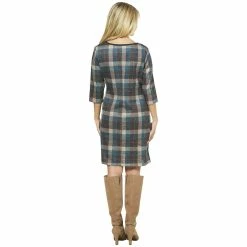 Flash Sale 🎁 Connected-Apparel Clothing Petite Connected Apparel 3/4 Sleeve Plaid 👗 Dress With Flap Pocket 🌟 -Danskin Sales Store unnamed file 358