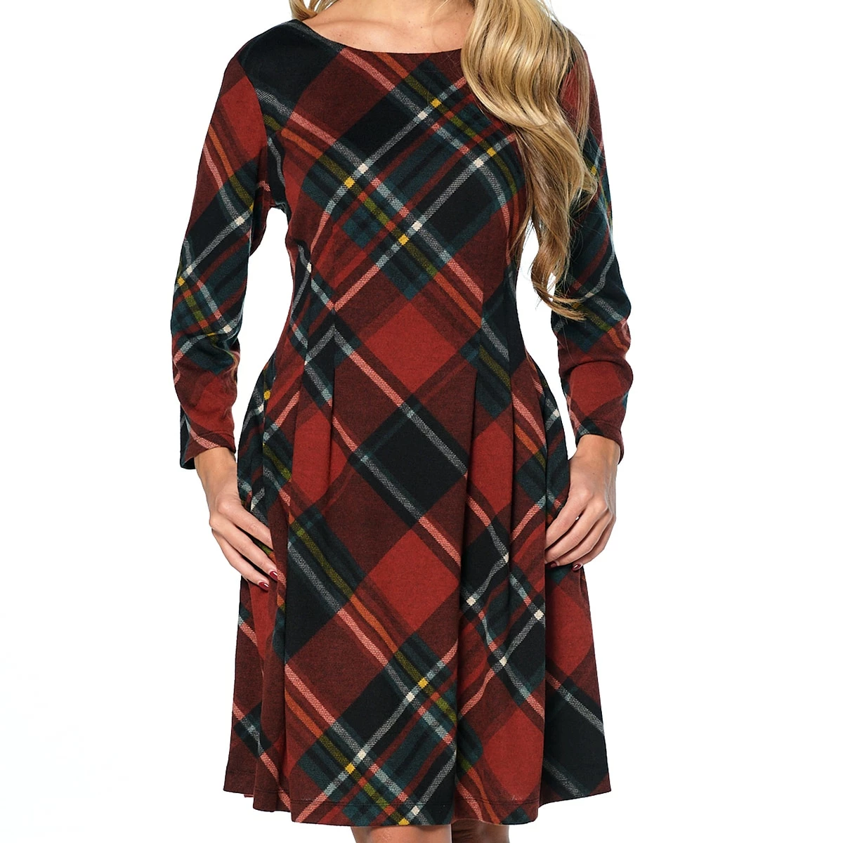 Brand new โญ Connected-Apparel Clothing Petite Connected Apparel Long Sleeve Plaid ๐ Dress With Pockets โ 5 Brand new โญ Connected-Apparel Clothing Petite Connected Apparel Long Sleeve Plaid ๐ Dress With Pockets โ - Image 3