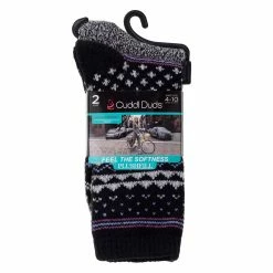 Discount ❤️ Cuddl-Duds 🧦 Socks & Hosiery 👩 Womens Cuddl Duds® Geometric Feathered Fair Isle Crew 🧦 Socks 😉