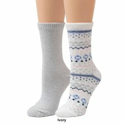 Discount ❤️ Cuddl-Duds 🧦 Socks & Hosiery 👩 Womens Cuddl Duds® Geometric Feathered Fair Isle Crew 🧦 Socks 😉 -Danskin Sales Store unnamed file 58