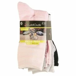 Top 10 ⭐ Cuddl-Duds 🧦 Socks & Hosiery 👩 Womens Cuddl Duds® 6pk. Ombre Space Dye & Dots Crew 🧦 Socks-Pink 🎉