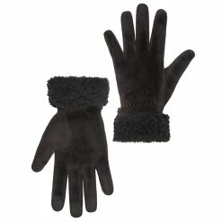 Outlet ❤️ Cuddl-Duds Accessories 👩 Womens Cuddl Duds® Velour Sherpa Cuff Gloves 🔥