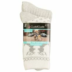 Flash Sale ⭐ Cuddl-Duds 🧦 Socks & Hosiery 👩 Womens Cuddl Duds® 2pk. Reindeer Fair Isle Twist Rib Boot 🧦 Socks 🛒