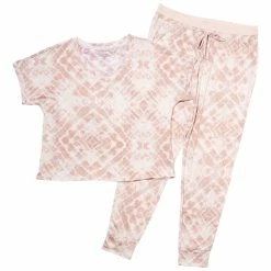 Best deal 👍 Pajamas 👩 Womens Danskin Short Dolman Sleeve Peached Jogger Pajama Set 😍