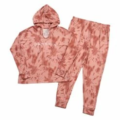 Coupon ⭐ Pajamas 👩 Womens Danksin Hooded Hacci Danskin Logo Joggers Pajama Set ✨