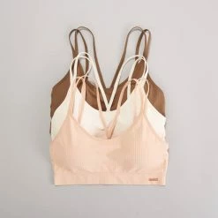 Top 10 👏 Bras 👩 Womens Danskin 3pk. Ribbed Comfort Bralettes - DS2063-3PKU 🌟