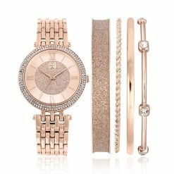 Cheapest 🎉 Daisy-Fuentes Jewelry & ⌚ Watches Daisy Fuentes Rose Gold ⌚ Watch & Bracelet Set - DF129RG 💯