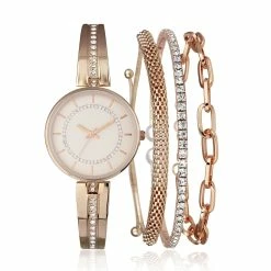 Outlet 🌟 Daisy-Fuentes Jewelry & ⌚ Watches Daisy Fuentes Rose Gold ⌚ Watch & Bracelet Set - DF181RG 🧨