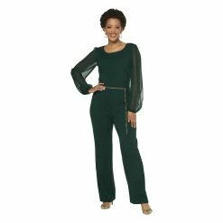 Coupon 🔔 Connected-Apparel Clothing 👩 Womens Connected Apparel Long Sleeve Chiffon Sleeve Jumpsuit 💯