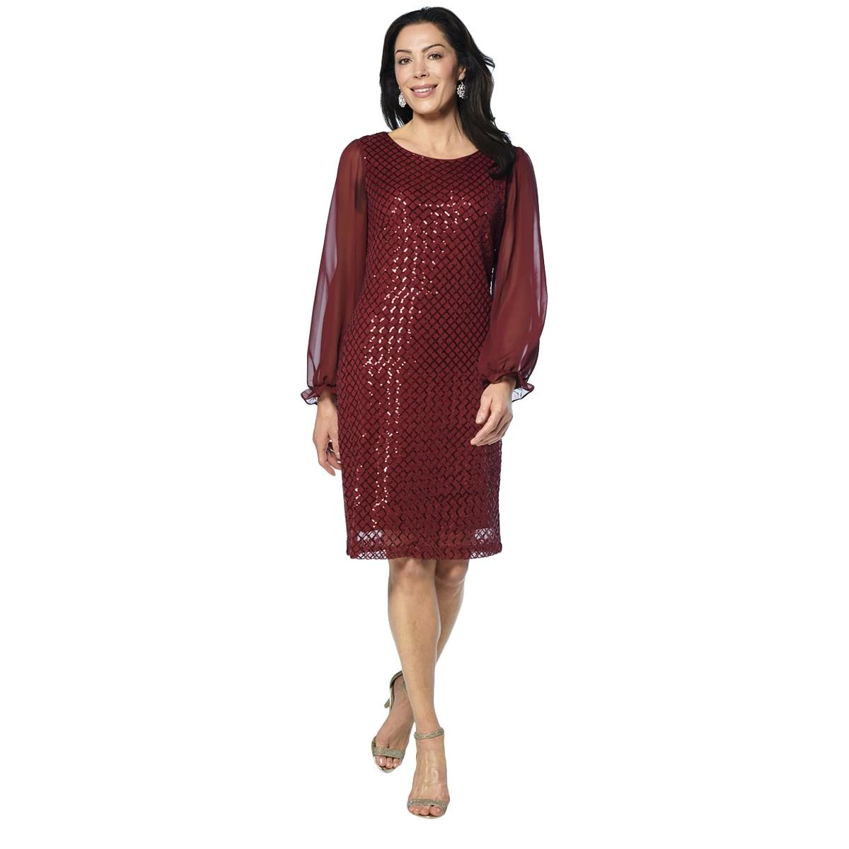 Best Sale ๐ Connected-Apparel Clothing ๐ฉ Womens Connected Apparel Long Sleeve Sheer Sleeve Sequin ๐ Dress ๐ 3 Best Sale ๐ Connected-Apparel Clothing ๐ฉ Womens Connected Apparel Long Sleeve Sheer Sleeve Sequin ๐ Dress ๐
