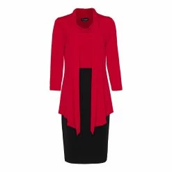 Cheap 🔔 Connected-Apparel Clothing Plus Size Connected Apparel Color Block Jacket 👗 Dress 💯